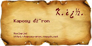 Kaposy Áron névjegykártya