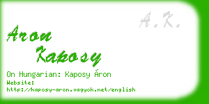 aron kaposy business card