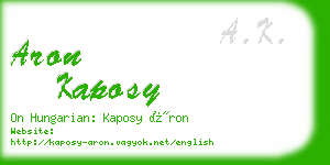 aron kaposy business card